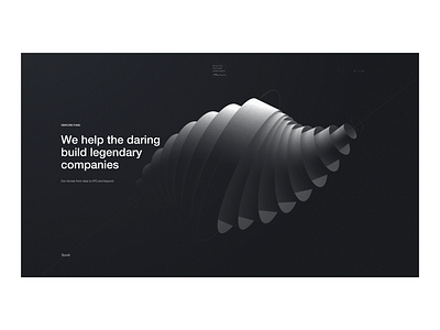 VC fund homepage 3d branding business capital clean dark elegant fintech futuristic home homepage luxury minimal minimalistic motion motion design shape ui venture web design