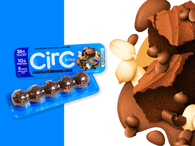 CirC Bites: Peanut, chocolate & brownie brownie chocolate design dessert grain texture grit illustration package peanut snack texture vector