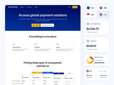 Website design for financial business platform app banking conversions design system financial marketing responsive ui ui kit ux web website