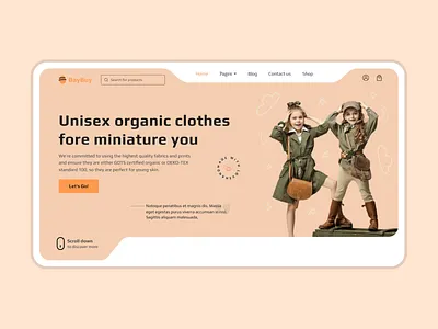 Children Clothes store landing page cart children children clothes clothing concept design ecommerce homepage lifestyle market saas shop shopify shopping store ui web sites website design