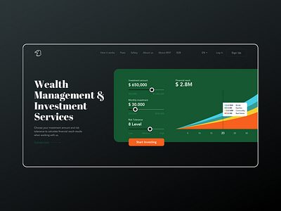 Wealth Management Platform Homepage black clean dashboard data elegant finance fintech forecast home investment luxury management minimal minimalistic platform product report statistics wealth web design