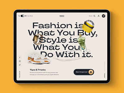 E-commerce page flow prototype (on tablet) animation branding concept design exploration interface ipad ui ux