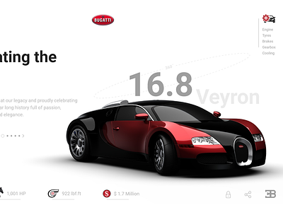 Bugatti Veyron New Model UI Design branding graphic design product add product designing ui ux