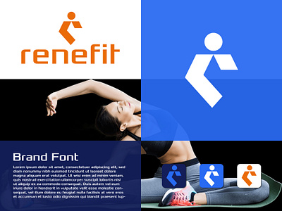 Renefit Gym Fitness R letter Logo Design brand branding creative design fitness graphic design gym logo letter logo logo design logos logotype modern logo vector