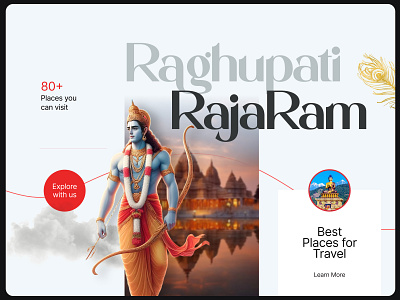Lord Ram in Ayodhya Creative Design banner creative design graphic design interface travel ui web