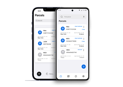 PARCEL UP | Personal Parcel Tracker Mobile App app design mobile app parcel tracking app ui ux