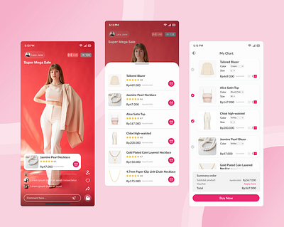 Live Streming Shop live mobile shop shopping streaming ui
