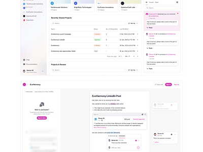 Social Post generation using AI ai application canvas clients collaboration comment copilot design generation inline edit inspiration linkedin social table ui ux