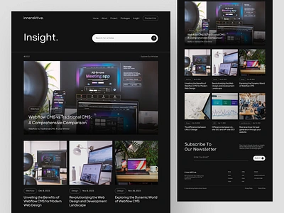 Inneraktive - Insight Page agency article barkahlabs blog blog page clean dark design agency digital digital agency insight page landing page minimal newspaper ui ui design web web design