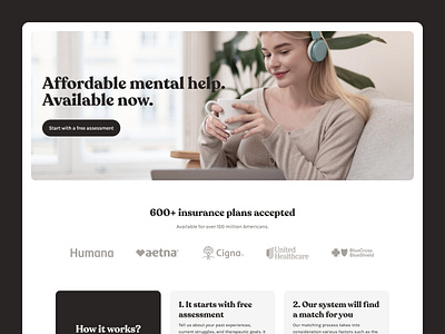Online therapy • Landing page dailyui homepage landing landing page mental health online therapy saas uxui web design