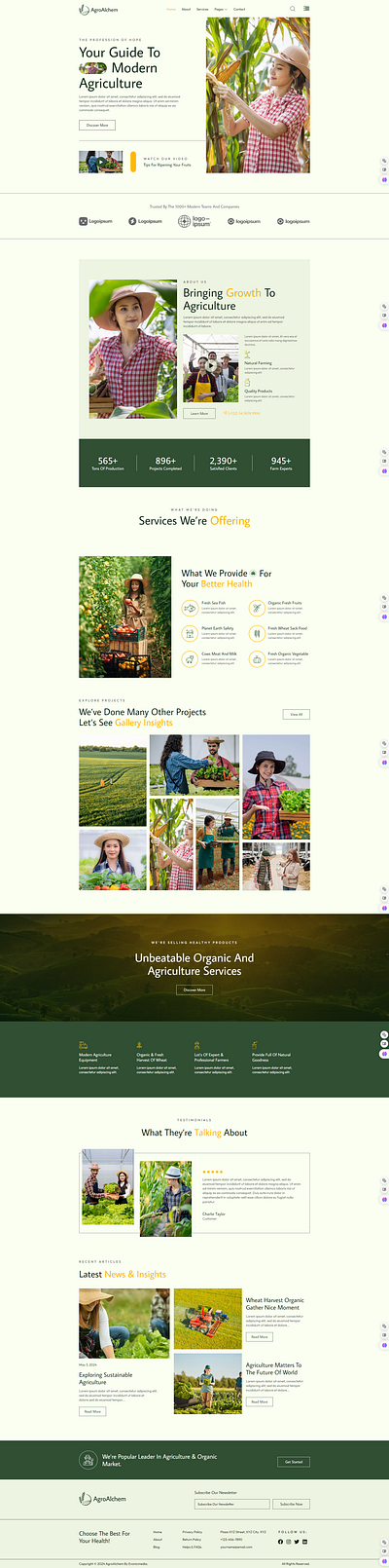 AgroAlchem - Agriculture & Organic Farming Elementor Template Ki vegetable