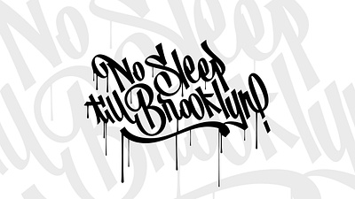 No Sleep till Brooklyn branding design graphic handlettering identity lettering logo music project slogan title type typography vector