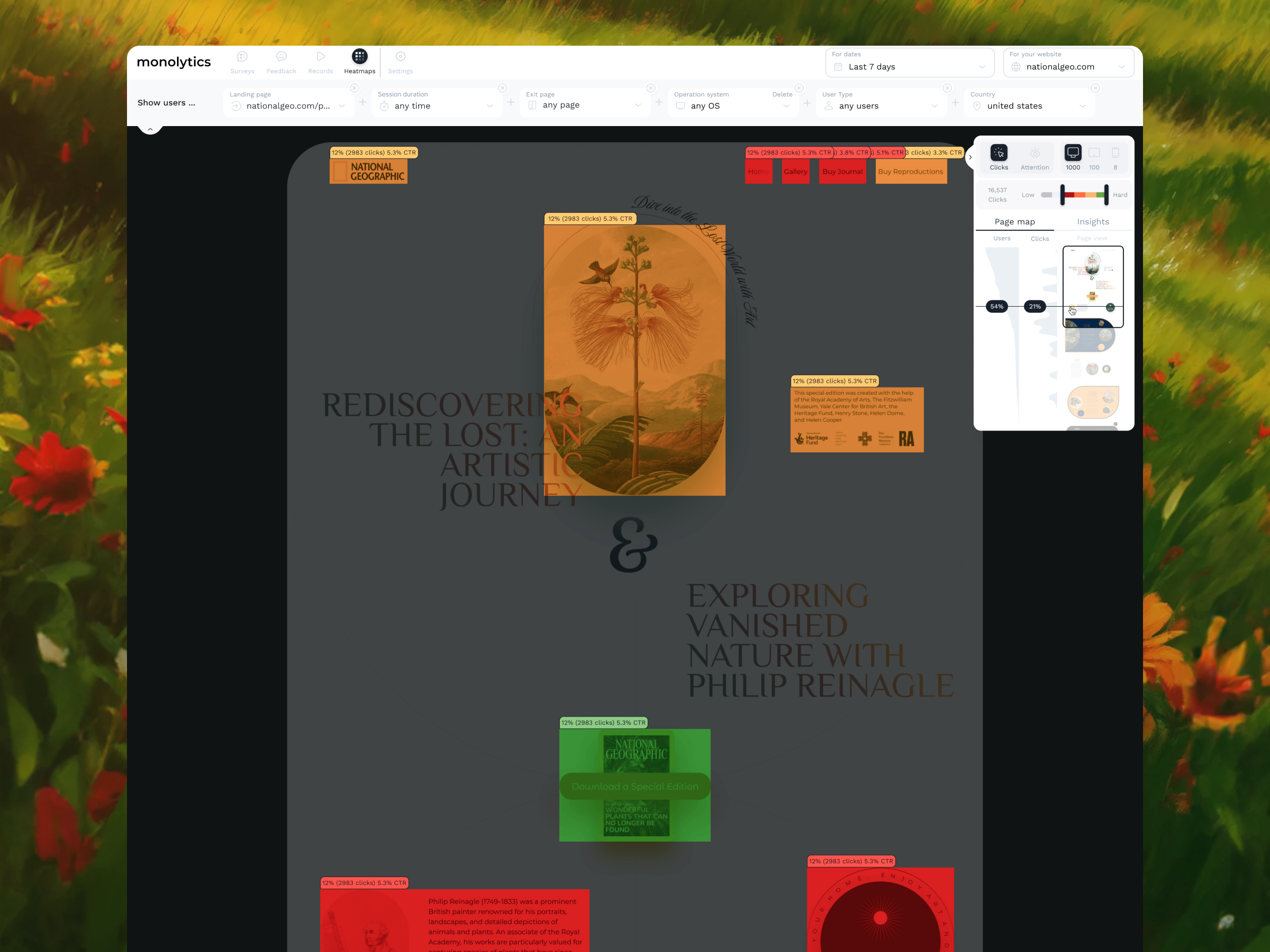 Analytics Website Heatmap Service accessibility analysis analytics clean dashboard data data visualization heatmap map minimal product product design stats testing usability user experience user research user testing