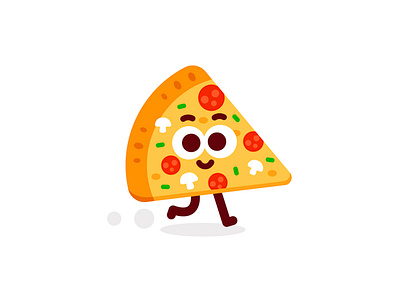 Slice of Pizza Mascot branding cartoon character children cute digital flat food funny graphic design illustration kids logo mascot pizza pizzeria slice of pizza tasty vector yummy