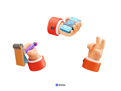 [WIP] Iconly Pro - 3D hand icons 3d 3d assets 3d hand 3d icons design hand icon icon icondesign iconly iconly pro iconography iconpack icons iconset illustration money icon notebook ui