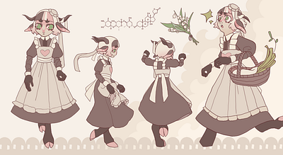 Renard house - maid character design illustration