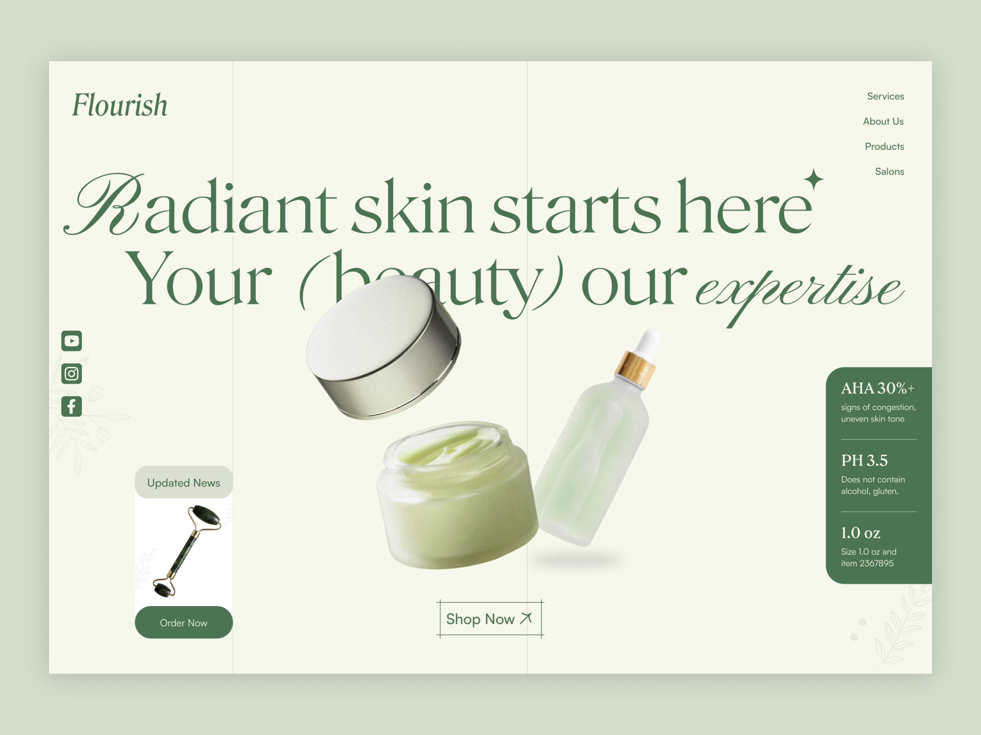 Natural Skincare Website Design branding case study creative graphic design interface landing page design minimalistic popular skin website ui ux web design website design website design and development