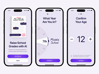 AI Assistant: Onboarding app clean design design app light mobile product purple ui ux