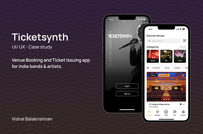 Ticketsynth - UI/ UX Case Study case study figma graphic design information architecture mobile app mobile design ticket ui ui ux user experience user flow user interface ux venue booking