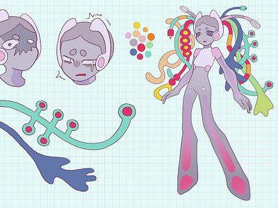 Microbe character design illustration