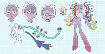 Microbe character design illustration