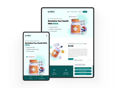 Landing Page design fi figma healthcare landingpage medicine mobileui ui uiux website