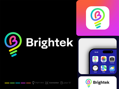 brightek logo design branding ecommerce logo logo design ui