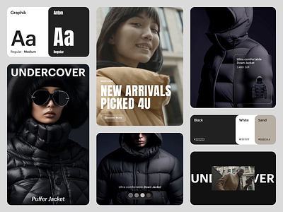 Undercover_Moodboard animation branding card clean color palette concept creative design ecommerce fashion interaction minimal mobile moodboard pattern product typography ui ux web