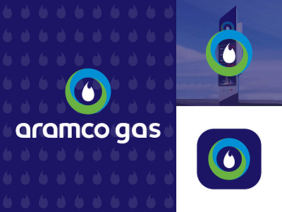 Aramco gas logo 3d branding gas graphic design logo mockup poster ui web