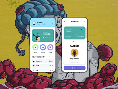 Funky Finance mobile UI application mobile brutalism finance app finance dashboard finance mobile app finance on mobile freaky minimal mobile app design mobile finance app mobile mockup mockup money app send money ui design ui ux design weird