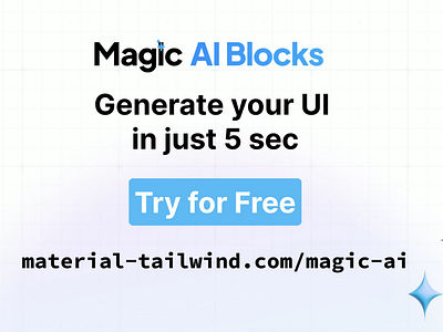 Magic AI Blocks Generator ai automotive blocks code development education free generator healthcare legal restaurant sections tailwindcss ui ux web design