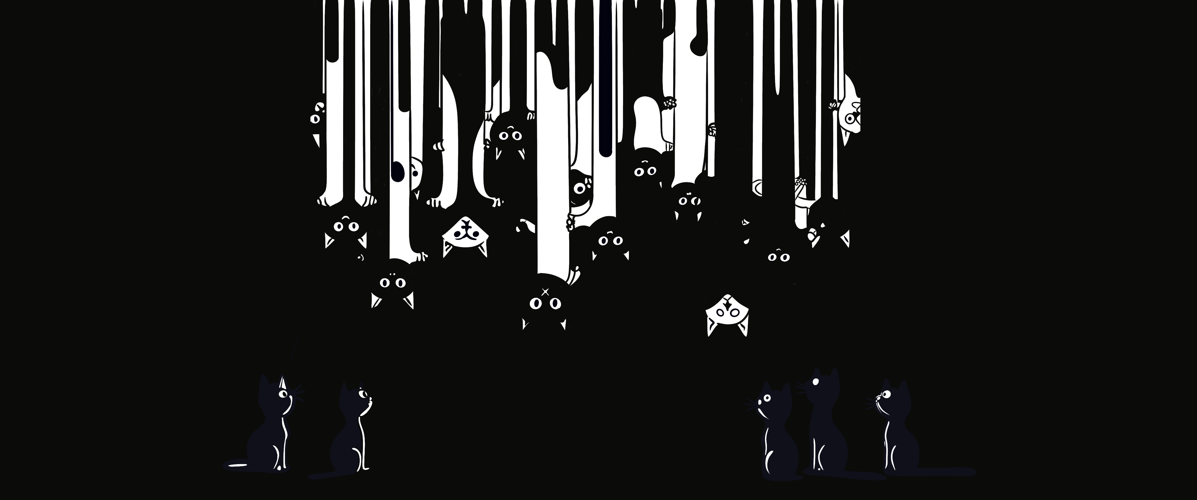 Black Cats & White Cats branding design digital design illustration