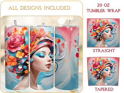 Modern Beauty 20 Oz Tumbler Wrap Sublimation seamless tumbler