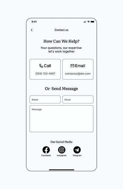 Contact Page app contact page contact us design ui ux