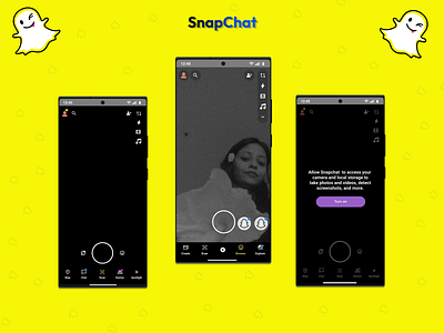 Snapchat UI Design (Snapchat Camera) app camera design figma graphic design snap camera snapchat design snapchat ui ui uiuxdesign ux vector web design