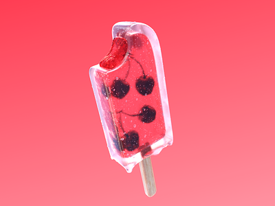 Cherry ice cream🍒 3d 3dillustration 3dmodeling blender3d cherry design graphic design ice cream illustration motion graphics summer tasty
