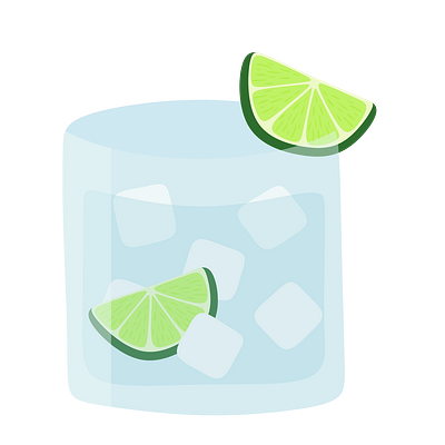 Gin & Tonic cocktail illustration gin and tonic illustration lime