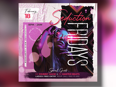 Night Club Flyer Template (PSD) club design dj flyer graphic design ig post instagram post party party flyer print design prints psd psd flyer psd template redsanity template