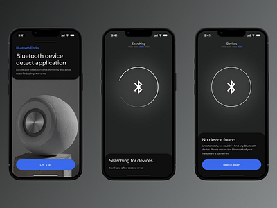 Bluetooth Finder - mobile app app branding clean design figma illustration logo minimalism ui ux uxui