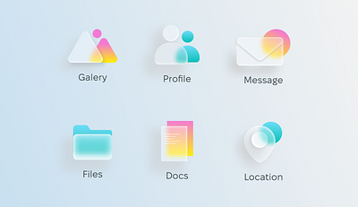 Icons Glassmorphism graphic design ui