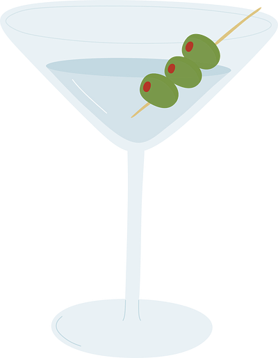 Martini cocktail illustration martini