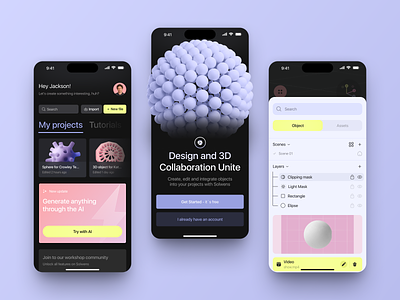 Solwens - AI Mobile App ai android app app design application application design arounda design ios ios app design mobile mobile app mobile app design mobile design mobile ui ui uiux user experience user interface ux