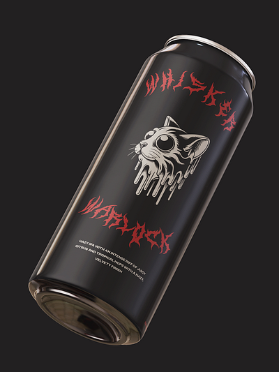 🐈‍⬛ The Whisker Warlock! 🐈‍⬛ 3d beer beer can branding can design illustration label label design vector