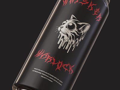 🐈‍⬛ The Whisker Warlock! 🐈‍⬛ 3d beer beer can branding can design illustration label label design vector