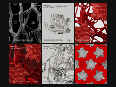 Organic Structures 3d beauty branding cinema4d design figma fonts graphic design houdini illustration layout motion graphics organic posters redshift structures typography