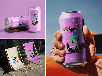 Sweet Watermelon🍉 beach branding can candesign character design design drink graphic design illustration illustrator juice logo packaging packaging design typography vector watermelon