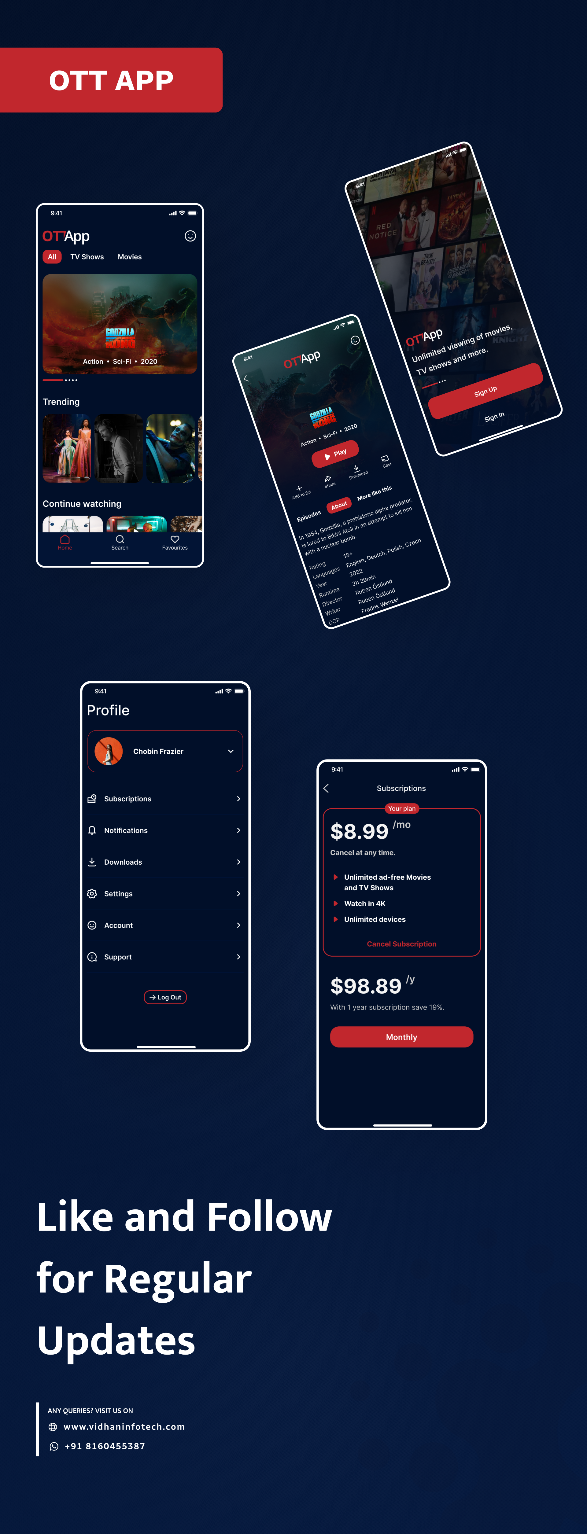 OTT App Design 2024 app concept design figma mobile app mobileapp ottapp ui