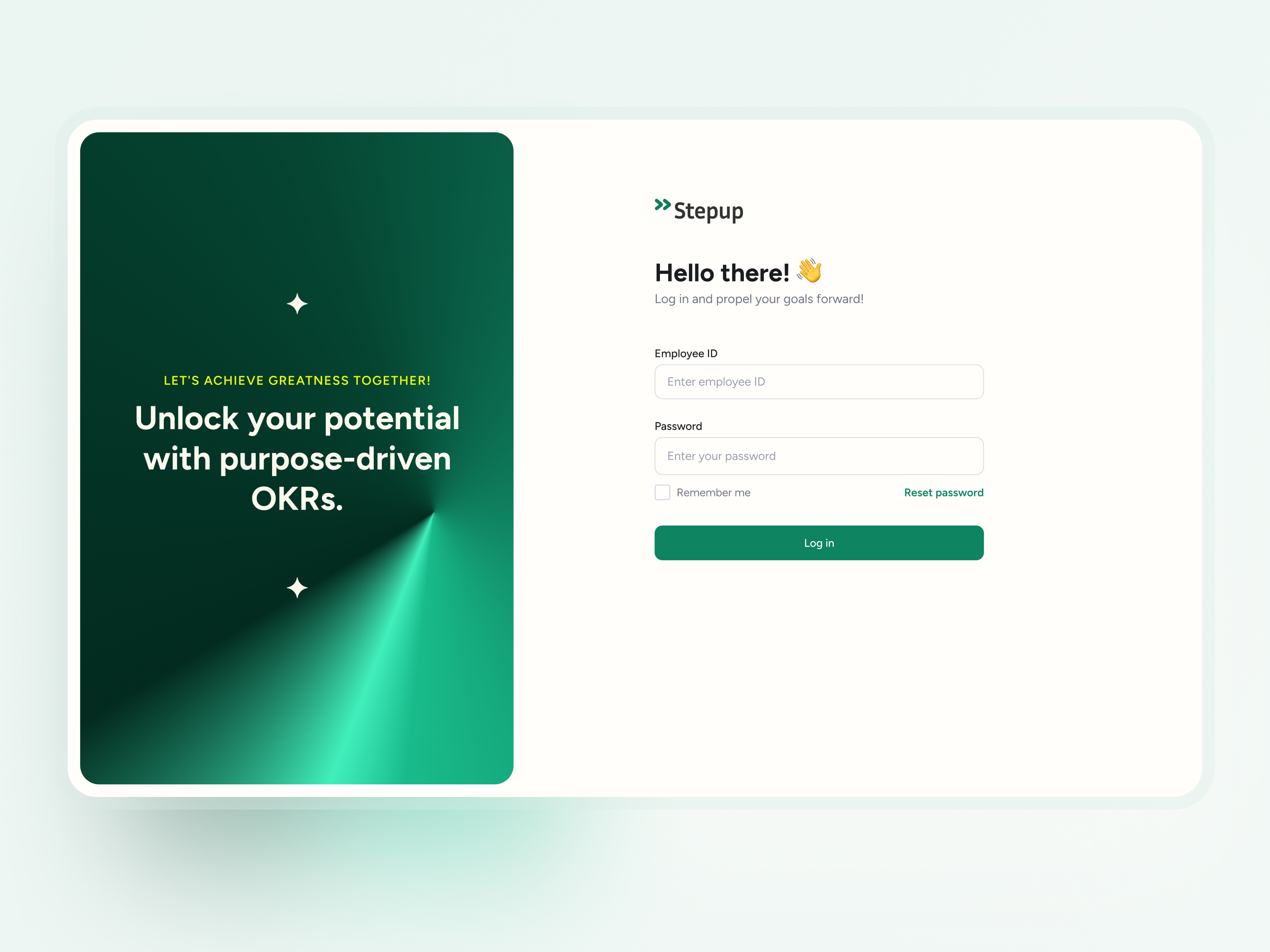 OKR Web App - Onboarding Screen figma forgot password login okr onboarding saas sign in ui ui design user inteerface design user interface design ux web app