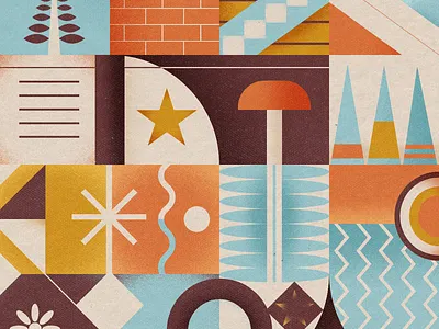 Geometric Retro Pattern abstract adobe illustrator bauhaus design geometric geometry illustration pattern pattern design retro shapes vintage