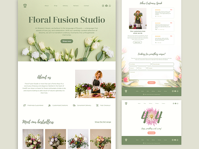 Flower Shop Landing Page design floral florist graphic design homepage landing landing page landingpage logo product design ui uiux ux web design webpage